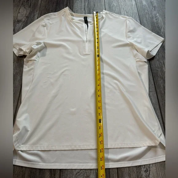 🍋 Lululemon Men’s White 3/4 Zip Up Short Sleeve White Shirt - L - Picture 4 of 11